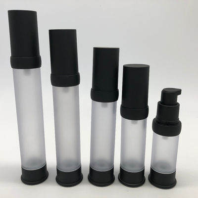 قیمت خوب بطری‌های پلاستیکی پمپی لوسیون بدون هوا 15-35 میلی‌لیتری مشکی، ایده‌آل برای محلول‌های مراقبت از پوست آنلاین