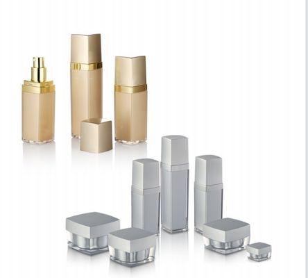 قیمت خوب شکل مربع دو طرفه بطری کرم صورت بطری بسته بندی آرایشی بطری با کلاه سیاه آنلاین
